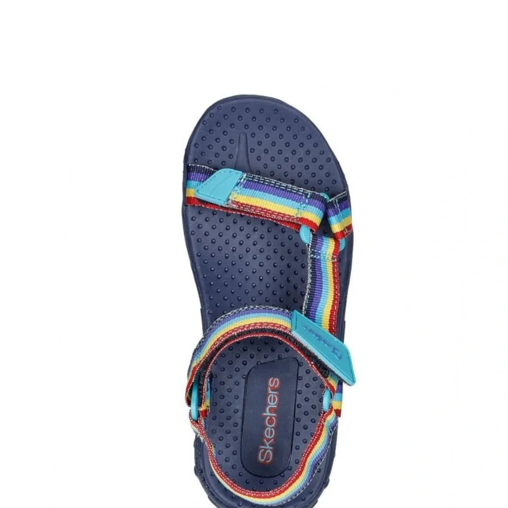 Skechers Kids Rainbow Reggae Multicolor Strap Sandals - Navy, EUC, size 4